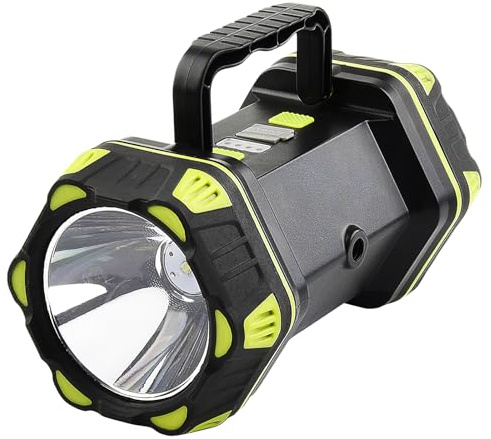 Rechargeable LED Torch Camping Lights with 4800mah USB and Solar Charging 15W High Power Beam Flashlight Waterproof Outdoor Searchlight 3 Modes Portable Lightweight Lantern Emergencies Work Light