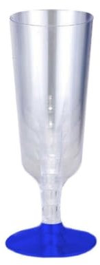 TEKHOME Calice spumante flute champagne con base colorata da 150 ml Basta inserirli nel gambo mediante il veloce e pratico incastro ed il gioco è fatto (36, BLU)