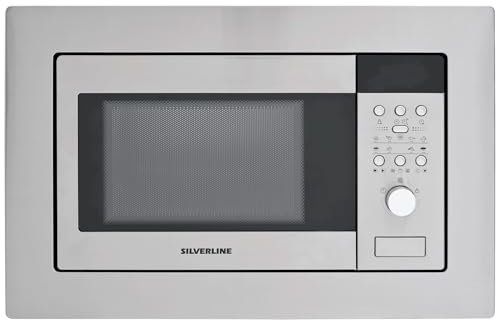 Silverline Forno Microonde 20 litri da Incasso Multifunzione modello MW9012X01, 800W, display LED verde, Dimensioni 595x359x382 mm