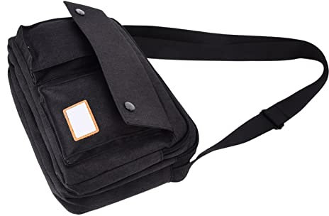 Emoshayoga Messenger Bag für Herren, klein, wasserdicht, Messenger Bag für Herren, Business Office Travel Satchel, schwarze Umhängetasche für Laptop, multifunktional, große Kapazität, Freizeit,