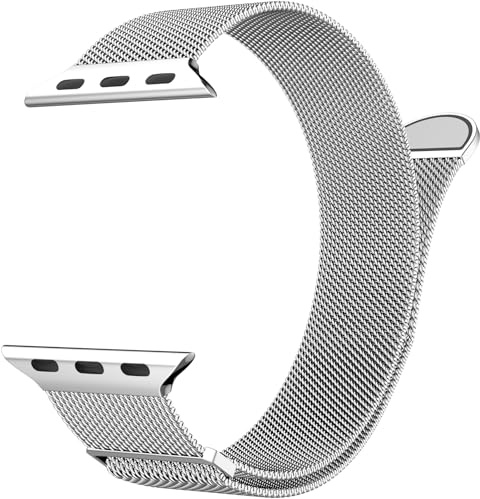OULUOQI Ersatzarmband Kompatibel mit Apple Watch Armband 41mm 40mm 38mm 46mm 45mm 44mm 42mm Damen Herren, Einstellbar Metall Armbänder aus Edelstahl für iWatch Series Se Ultra 10 9 8 7 6 5 4 3 2 1