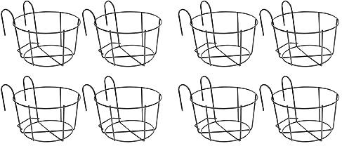 VENOAL 8 supporti per vasi da fiori per ringhiere da appendere, in , recinzioni, in metallo, per , piccoli