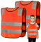 2 Pcs Gilet Alta Visibilità Bambini Età 6-14, Gilet Catarifrangente con 4 Strisce Riflettenti, Gilet Sicurezza Verde Arancione, Giubbotto Sicurezza Ragazze Ragazzi Sport Scuola Ciclismo (Arancione)