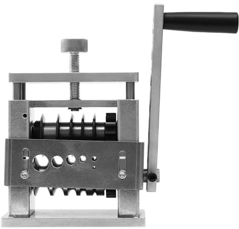 Máquina pelacables manual, herramienta pelacables multifuncional, pelacables portátil, pelacables de manivela, máquina pelacables 15 x 9 x 20 cm (plata)