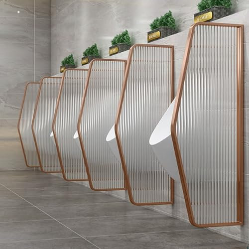 Urinal-Sichtschutz aus gehärtetem Glas mit Edelstahl-E-Men-Urinal-Sichtschutz, Toilettentrennwand, Hotel-Badezimmer-Urinal-Trennwand, Toilettentrennwand, Toilettentrennwand für Bars und Restauran