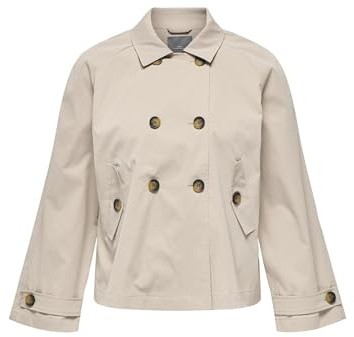 ONLY Carmakoma Carapril Life - Abrigo corto para mujer OTW Noos, Oxford Tan, XL
