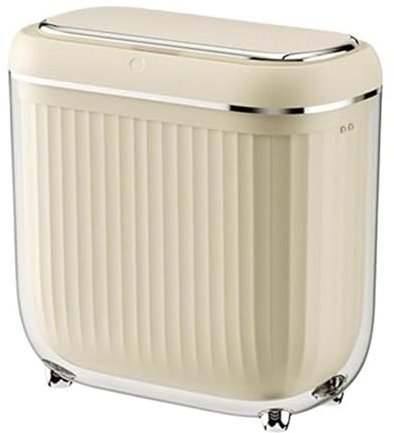 Poubelle Poubelle de salle de bain avec couvercle, poubelle automatique de 3,7 gallons, poubelle intelligente en plastique mince avec seau intérieur for chambre à coucher, salon, espace étroit Poubell