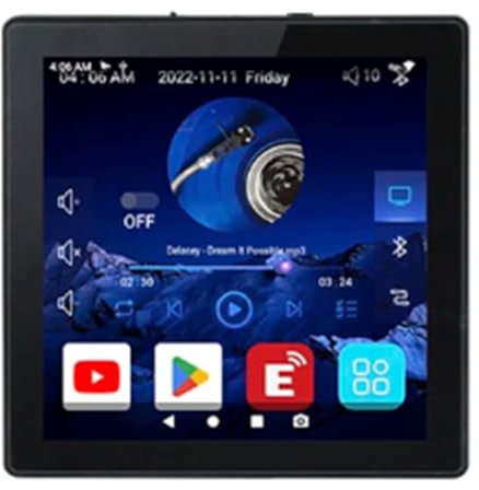 Jrifedptry Mini 8 Ohm Android 10.0 Sistema Smart WIFI Bluetooth 4X25W Stereo Home Theater Sfondo Musica Amplificatore Da Parete Facile Installare Nero