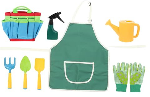 KONTONTY Kleine Gießkanne Gartenset Für Junge Mädchen Kleine Rechenschaufel Werkzeugaufbewahrungstasche Mit Gartengießkanne