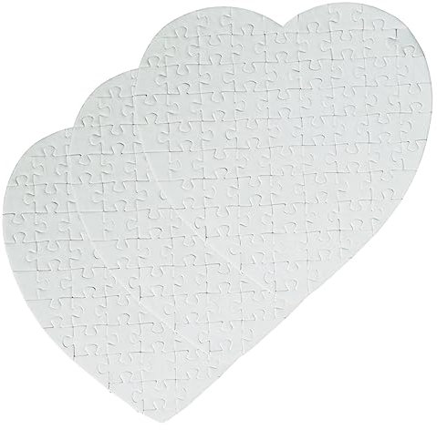 BESTonZON 3stücke Sublimations-Puzzle Herzform Leere Puzzles Für Kreative Designs Für Kindergeburtstagsfeiern Wärmeübertragungspuzzle Mit Glitzerndem Finish Personalisierbar Und