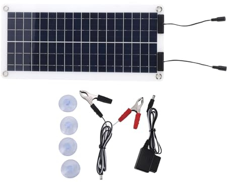 30W Solar Batterie Ladegerät Betreuer DC18V Tragbares Solarpanel -Lade -Kit mit OBD -Ladegerät Red Black Battery Clip für Boots -Wohnmobilanhänger