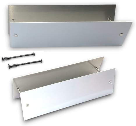 Sondermodell Briefeinwurf-Abdeckung-Falls der Einwurf nicht mehr benutzt werden soll-8 Größen-25 bis 44 cm-Aluminium (Alu. weiß glänzend-33 x 8 cm-Lochabstand 30 cm)