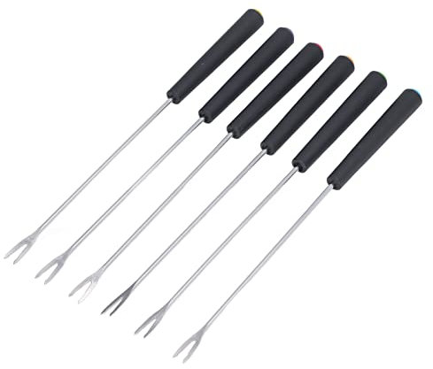 Yinhing Fondue Set, Cheese Sticks Fondue Forks Stainless Steel Resistant Long Forks 6 Pcs for Cake Chocolate Fruits Cheese