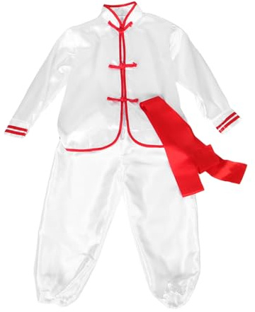BESPORTBLE entraînement en Polyester Blanc, Manches Longues Design Classique de Kung-fu pour Garçon et Filles pour Performances Martiales et Tai-