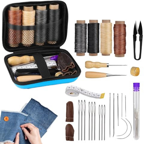 dewdat Leder Näh Set - Leder Näh Nadeln | Robustes Werkzeug Für Möbel Sofa Reparaturen Und Bastelbedarf