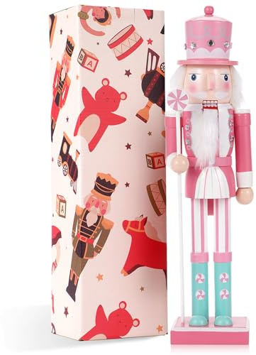 VorFor Casse Noisette Noel,38CM Soldat Casse Noisette Décorations,Artisanat en Bois Massif Nutcracker Christmas Cadeaux de Balancier,Décorations de Cheminée et D'intérieur