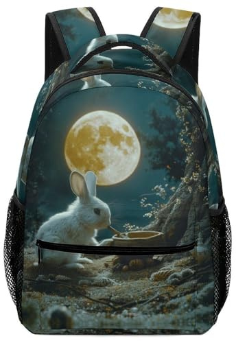 XKASKDFKE Conejo bonito Niña Mochilas Plantaa Pet Animals Morral Calidad Y Resistencia Escolares Infantil De Gran Capacidad Mujer & Hombre One Size