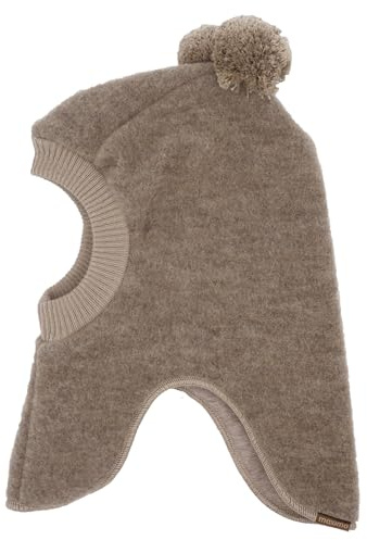 maximo GOTS MINI-Schlupfmütze Wollfleece, Pompons, Jerseyfutter