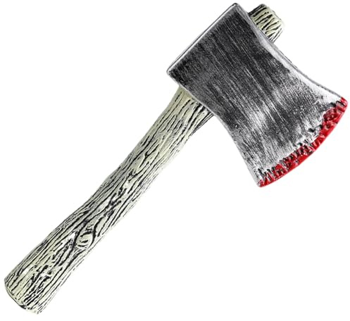 Jorzer Fausse Hache sanglante, 12, 7 x 30, 5 cm, Jouet réaliste Vintage avec Manche, en Plastique, pour Cosplay, Costume, Farce, Halloween.
