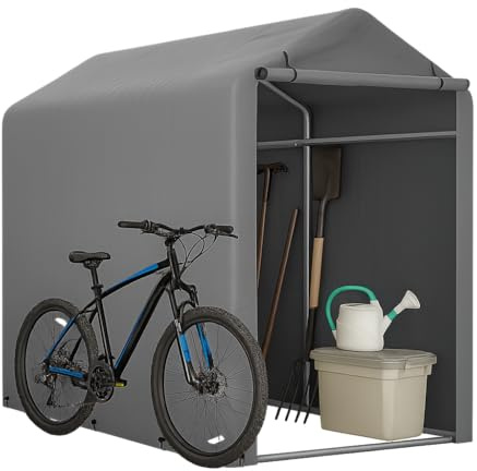 Fahrradgarage & Geräteschuppen – 187x100x160cm Outdoor Lagerzelt mit Windschutz, wasserdicht & stabil für Garten (187x100x160 cm)