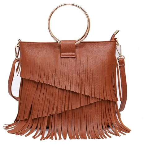 LYHYDMA Fransväska damhandväskor lång tofs axelväska för kvinnor crossbody väska för daglig användning, färg1, En Storlek