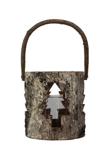condecoro Laterne Baumstamm Tannenbaum Birkenrinde Landhaus antik