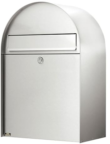 Burg-Wächter Briefkasten Edelstahl mit Öffnungsstopp, Großraumbriefkasten, A4 Einwurf-Format, Rostfrei, Nordic 3780 Ni
