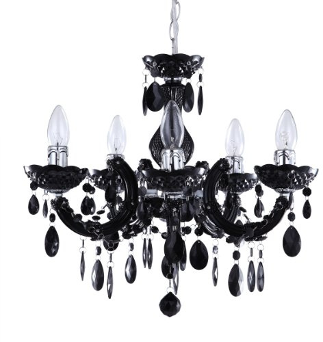 LITECRAFT Marie Therese Chandelier Ceiling Light, Black