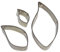 PME Stainless Steel Leaf Cutters, Set of 3, Silver, 4 x 1.2 x 4 cm