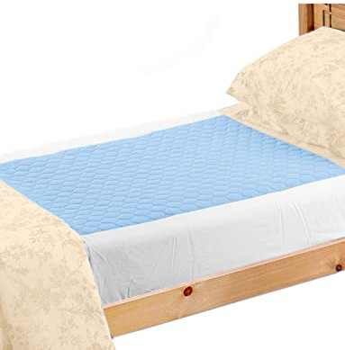 Kylie Bettschutzauflage | Blau | 3 Liter | Einzelbett 91 x 91 cm | Waschbare saugfähige Inkontinenzunterlage | Wasserdichte Unterlage | Mit Flügel 50cm | Premium-Qualität und Komfort
