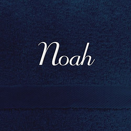 digital print Gästehandtuch mit Namen Noah Bestickt, 40x60 cm, dunkelblau, extra Flauschige 550 g/qm Baumwolle (100%), Handtuch mit Namen besticken, Gästetuch mit Bestickung