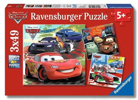 Ravensburger Puzzle Disney Cars Weltweiter Rennspaß - 3x49 Teile | 3x49 Teile Disney / Pixar Cars Puzzle, Kinderpuzzle ab 5 Jahre, Ravensburger Qualität