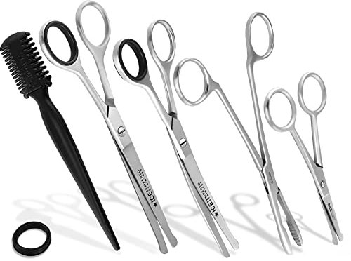 Komplett-Pflege-Set Pfotenschere Fellschere Hunde-Haarschere 5-Teilig