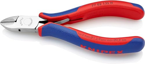 Knipex Elektronik-Seitenschneider mit eingesetzter Hartmetallschneide mit Mehrkomponenten-Hüllen 135 mm 77 02 135 H