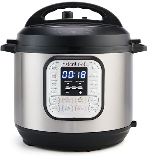 Instant Pot Duo 7-in-1 Electric Pressure Cooker, Slow Cooker, Rice Cooker, Steamer, Sauté, Yogurt Maker, Warmer & Sterilizer, Includes App with Over 800 Recipes, Stainless Steel, 8 Quart