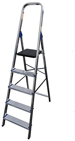 Arcama DN05 Escalera domestica, Gris Plata, 5 peldaños