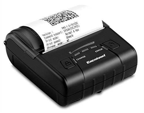 EXCELVAN E300 - Impresora Térmica de Recibos y Billetes (Bluetooth Inalámbrica, Portátil, USB, 90Mm/seg, 80mm, ESC/POS, para Pos Terminal Punto de Venta), Negro