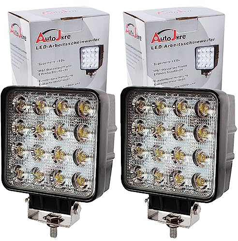 AUTOJARE 4inch 48W LED Arbeitsscheinwerfer Offroad Scheinwerfer Zusatzscheinwerfer, 12V 24V LED Offroad Flutlicht Reflektor Scheinwerfer Arbeitslicht für SUV ATV Truck Boat Tractor (4inch, S006)