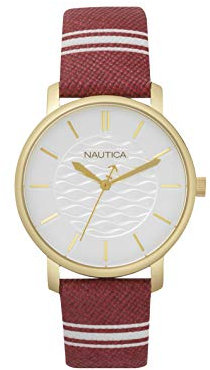 Nautica Reloj Mujeres de Cuarzo analógico con Correa en Piel de Becerro de Cuero NAPCGS003