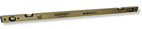DEWEPRO® Niveau à bulle en aluminium 120 cm (1,2 m) - Or anodisé avec 4 fioles et 2 % de pente - Tolérance de mesure 0,3 mm/m - Niveau à bulle en aluminium pour artisans professionnels