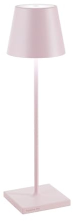 Zafferano, Poldina Pro Lampe, Kabellose, Wiederaufladbare Tischlampe mit Touch Control, Auch für den Außenbereich Geeignet, Dimmer, 2200-3000 K, Höhe 38 cm, Farbe Rosa