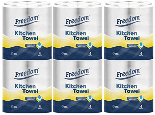 Kitchen Tissue Towel Rolls 6 Packs of 4 Rolls (24 Rolls)