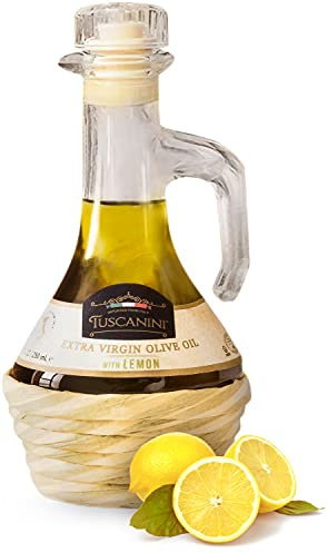 Tuscanini Lemon Infused Extra Virgin Olive Oil 250mL, Imported from Italy, Cold-Pressed, Luxurious Taste, All Natural, Non GMO, Upgrade Your Meals with Tuscanini EVOO