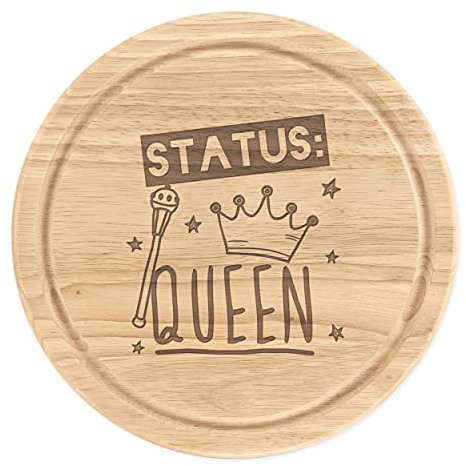 Status Reina Madera para Picar Tabla de Quesos Redondo 25cm