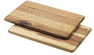 Metaltex Lot de 2 planches à découper en bois d'acacia certifié FSC, 23 x 15 cm