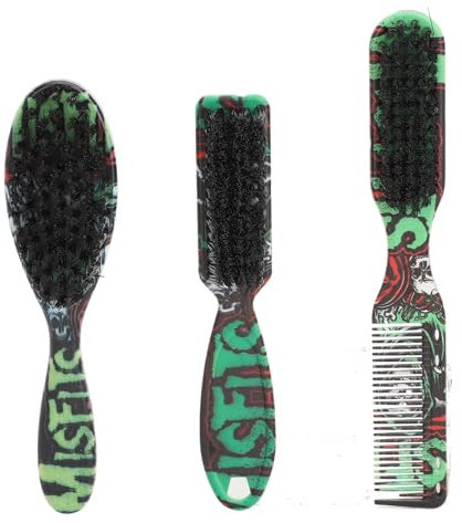 Ensemble de 3 Brosses à Barbe Professionnelles pour Hommes avec Peigne, Style Polyvalent, Conception Renforcée, Prise en Main Confortable, Toilettage de Barbe Doux et Efficace,