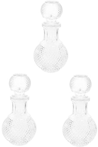 HOMSFOU 3pezzi Bottiglia Decorativa Trasparente Per Vino e Whisky Decanter Elegante Per Conservazione Lungo Termine Contenitore Per Cocktail e Bevande Design Semplice e Raffinato Per Stile