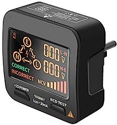 CLSSLVVBN 0.1-220V testeur de prise de courant numérique détection sans contact contrôle de polarité fil en direct zéro ligne détecteur bouton fonctionnement prise ue