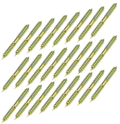 12/24 Pcs 5x30/40/50/60mm Hanger Bolts, Double Ended Screws, Self-Tapping & Double Threaded for Wood Connecting (24, 6x60mm)