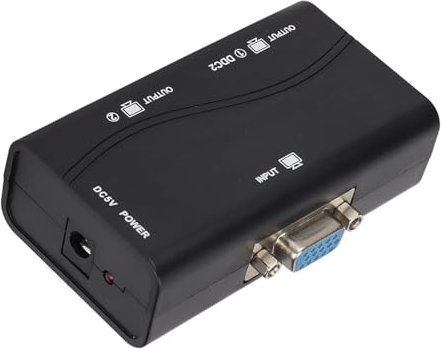 Acouto Separador VGA 250MHz 40m Transmisión de Larga Distancia Conmutador VGA Resistente Al Calor 1 Entrada 2 Salida Replicación de Pantalla